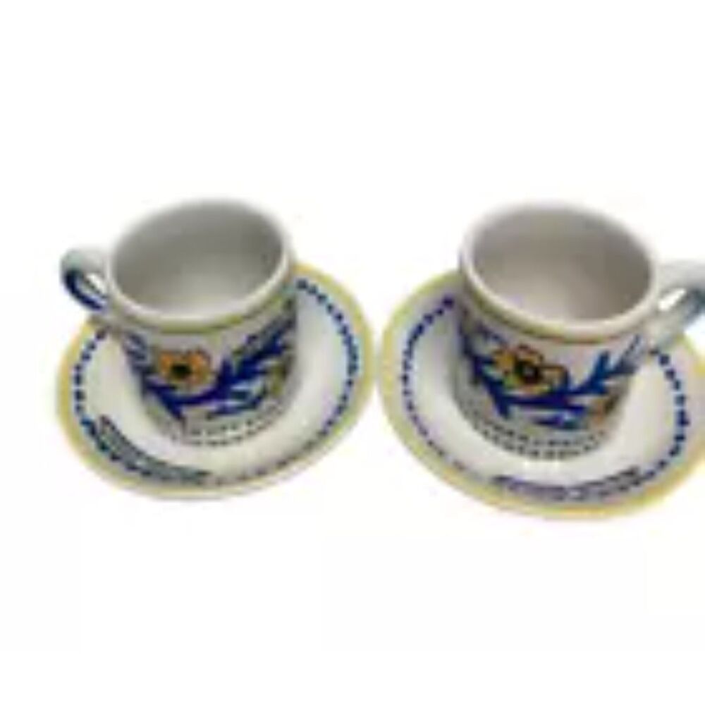 ROMANA SAMBUCA Vintage Italian Espresso Cup 3oz and Saucer Set of 2